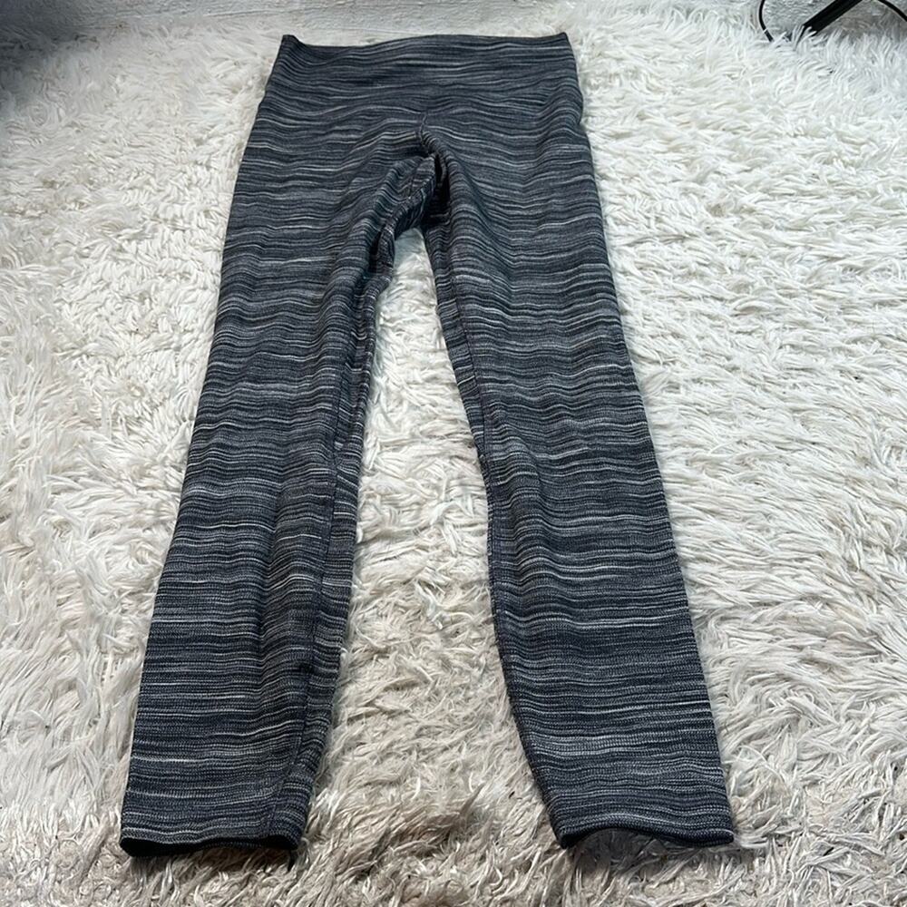 Lululemon Align Pant II 25" Mini Space Dye Herringbone Heathered Black White